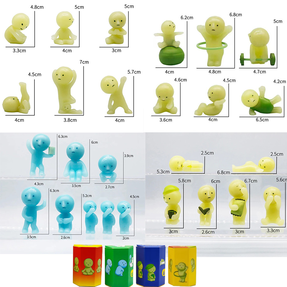 Yoga Fitness First - Figuras Miniatura Brillantes en la Oscuridad,