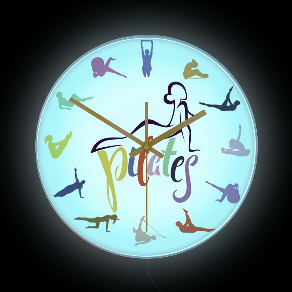 Yoga Fitness Rooms - Reloj de Pared con Diseño Colorido