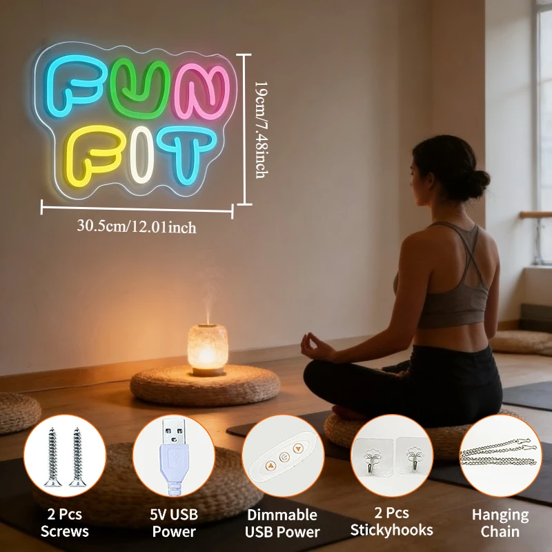 Letrero Luminoso LED de Neón c - Yoga Fitness Rooms reseña y precio